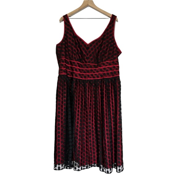 NWT Signature by Robbie Bee Sleeveless Dress Polka Dot Overlay Formal Size 22W - Picture 1 of 12